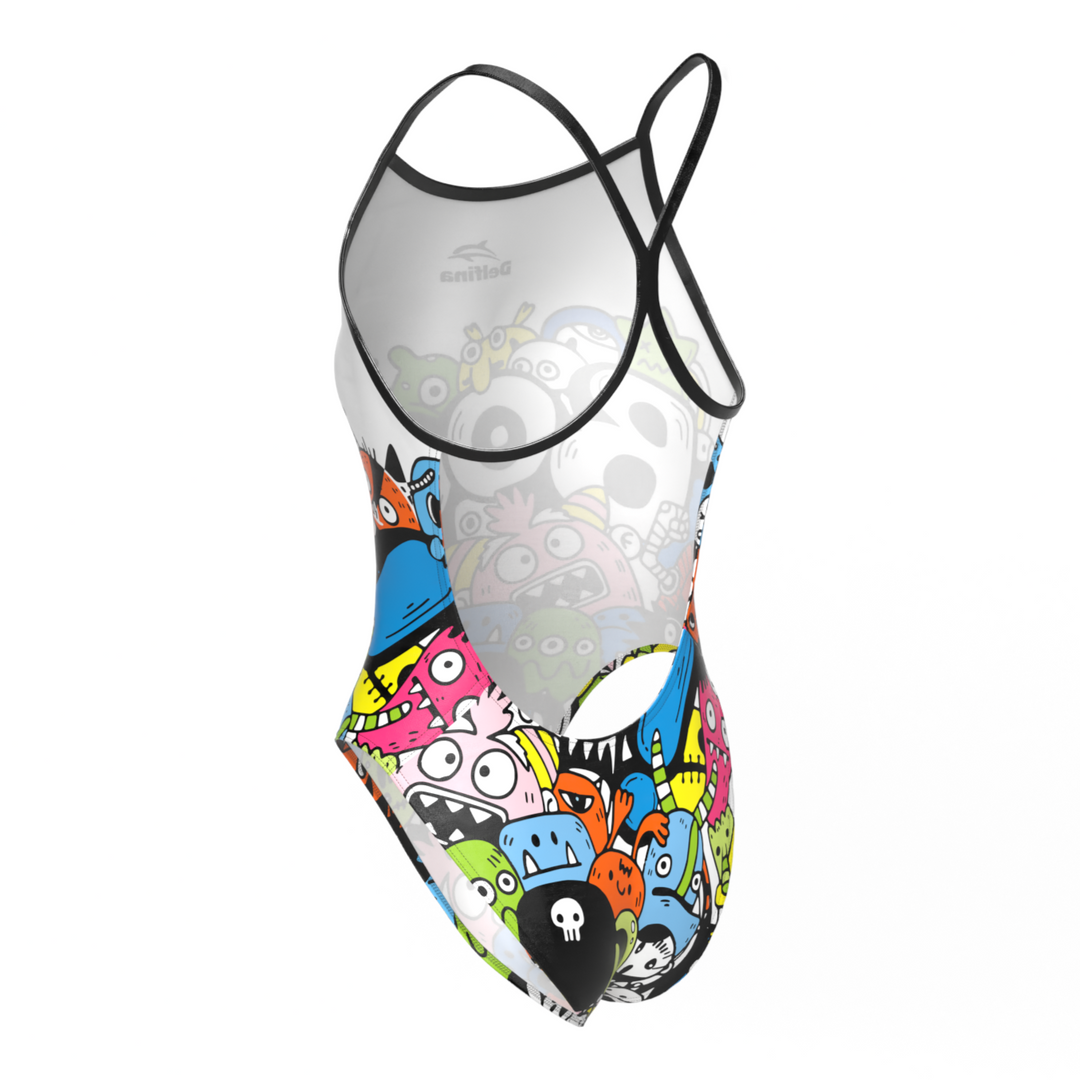 Custom High Leg Cut Thin Strap One Piece